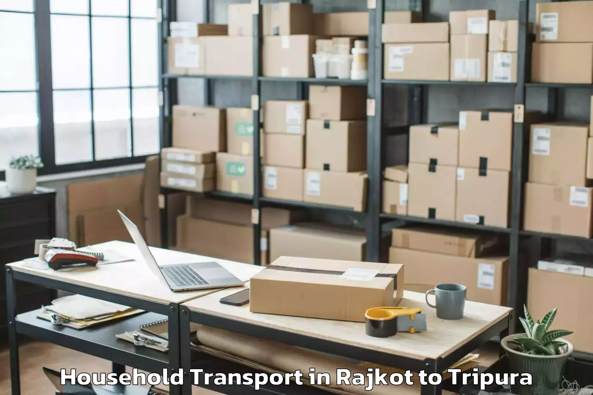 Leading Rajkot to Kamalpur Airport Ixq Household Transport Provider